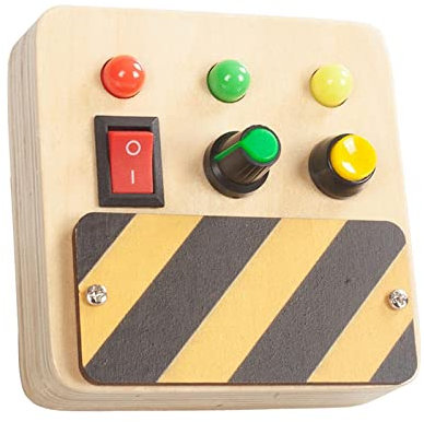 perfk Jouet Montessori Busy Board Accessoires de Bricolage Interrupteur de lumière LED Enfant Busy Board Pièces de Bricolage Jouet de développement, Style b