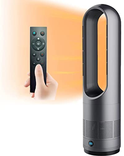 Ventola calda e fredda a torre con telecomando,ventola senza pale domestico,ventola del riscaldatore da 1400W,8 velocità,timer 8 ore,display a LED,ventola di circolazione dell'aria oscillante a 80°