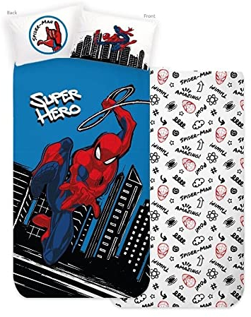 Disney Home Spiderman Einzelbett aus 100% Baumwolle