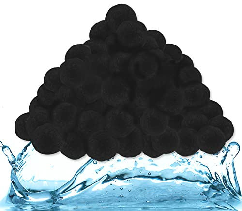SUBTLETY Filterbälle 700g Pool Filter Balls Sandfilteranlagen Poolfilter Kann 25kg Filtersand Ersetzen Sandfilter Ersatzprodukte Filterballs für Schwimmbad Aquarium Filterpumpe (Schwarz)