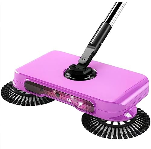 ERICAT Lazy Sweeper-Maschine, Handschub-Bodenkehrmaschine Mit Suchscheinwerfern, Geräuscharm Und Nicht Elektrisch, Um 180° Drehbare Reinigungskehrmaschine Für Die Teppichreinigung Im Heimbüro
