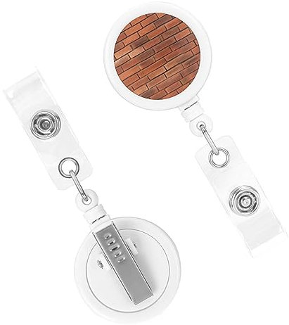 Porta badge retrattile con struttura a muro di mattoni, porta badge carino per infermieristica per portachiavi