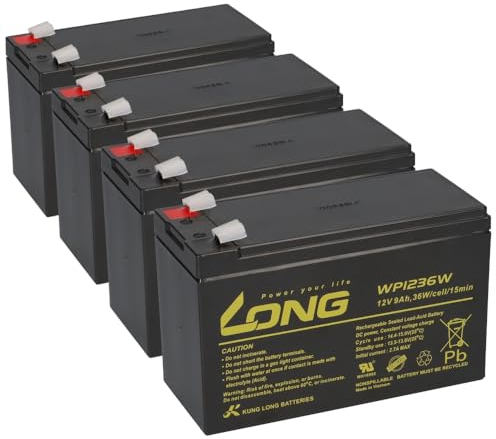 Blei Akku 12V 9Ah passend für AEG Protect D 1500 D1500 USV UPV Set besteht aus 4 Akkus