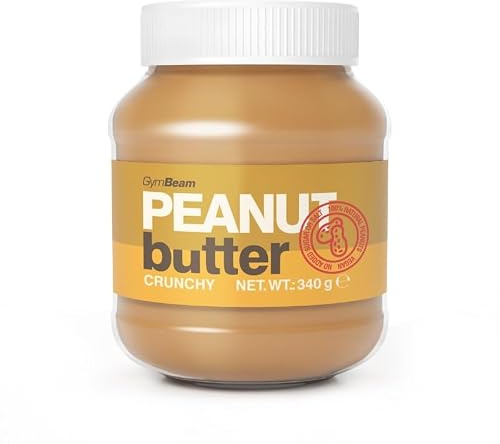GymBeam Natürliche Erdnussbutter - Hoher Proteingehalt, vegane Protein- und Fettquelle, gesunde Protein-Erdnussbutter ohne Zucker und Palmöl (340 g, Crunchy)