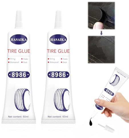 HASAIKA® Reifenreparaturkleber, Alleskleber Gummi Reparatur Set, Stark Haftender Reifenkleber, Reparieren sie Schnell Reifenrisse und Löcher, Für Auto,Motorrad,Fahrrad,LKW