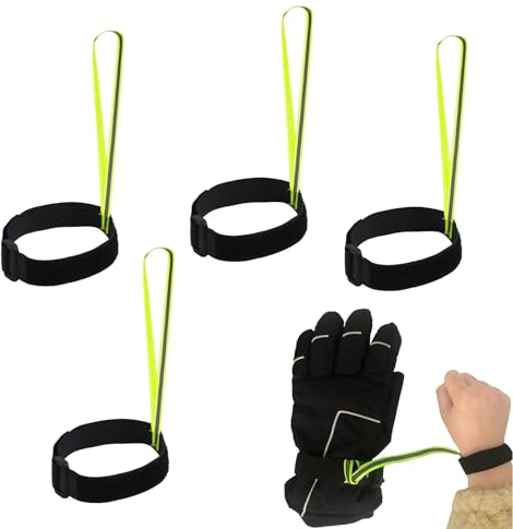 MMDOCO 4 Stück Handschuhleine, 25 * 24cm Sport Handschuh Strap, Handschuhband Reflektierend Skihandschuh, Glove Leash Handgelenkschlaufe, Handschuh Handschelle Skihandschuh Leine für Ski Sport