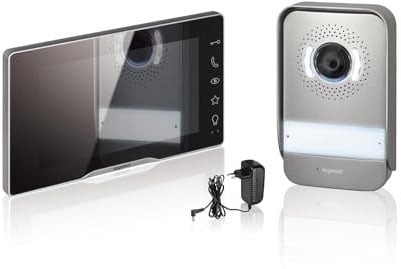EASYKIT Plus, Kit Videoportero de 2 hilos, Monitor a Color de 7 con Espejo y Placa de calle Cámara Gran Angular, ampliable 1 o 2 unidades familiares, IP54-IK07, Acero inoxidable