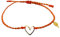 Bracelet Porte Bonheur Femme Bijoux Belle À Tomber, Bracelet Cœur Plaqué Or, Bijoux Trèfle à Quatre Feuilles Pour Femme, Fin Bracelet Bresilien Tresse, Création Française (Rouge orangé, plaqué or)