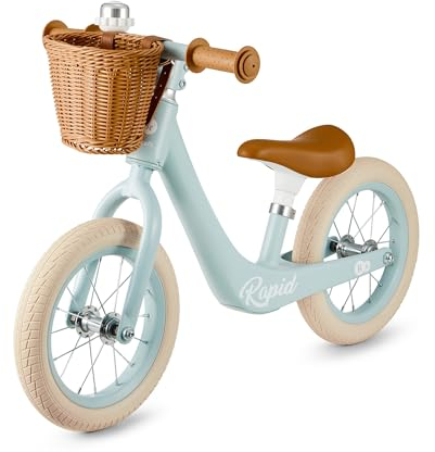 Kinderkraft RAPID2 Laufrad aus Metall, Fahrrad ohne Pedal, Fahrrad, Verstellbarer Sitz, Retro-Stil, für Kinder von 2 Jahren bis 35 kg