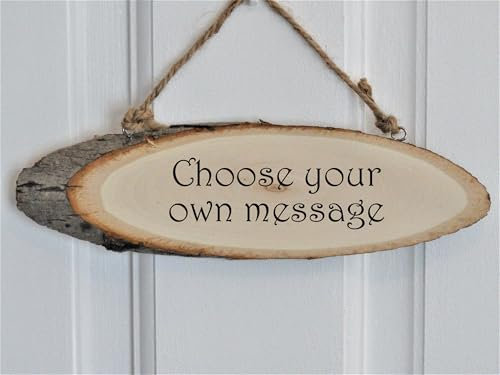 Personalised Sign For Bedroom Doors, Front Doors, Walls or The Garden Shed - Natural Wooden Log Slice Plaque