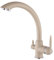 EGTink Grifo de 3 vías, Grifos de cocina de alta presión, mezclador giratorio de 360°, 3 en 1 Grifos de cocina de acero inoxidable, grifo de fregadero de cocina con 2 salidas, color beige