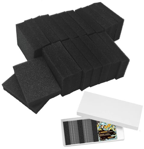 LYMOI 20 Pcs Foam Card Dividers, Card Dividers for Storage Boxes, High Elasticity Multifunction Shock Absorbing Card Sponge Separators Inserts for Storage Boxes Games Sports Cards Protection (20 Pack)
