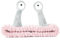 Molain Gesicht Waschen Stirnband Palm Schnecke Spa Haarbänder Make Up Stirnbänder Frauen Cartoon Niedlich Korallen Fleece Elastisches Kreative Haarschmuck Zum Dusche Sport Schönheit (Grau mit Rosa)