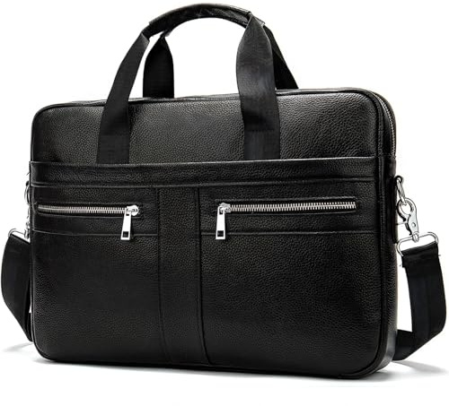 Leder-Aktentasche für Herren, 15,6-16,3 Zoll Laptoptasche, Vintage, handgefertigte Kuriertasche