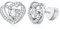 Ohrringe Silber 925 Ohrstecker : Silber Ohrringe Damen 925 Herz Zirkonia Damen Schmuck Klein Stecker Mädchen Studs für Piercings Frauen Damenohrringe