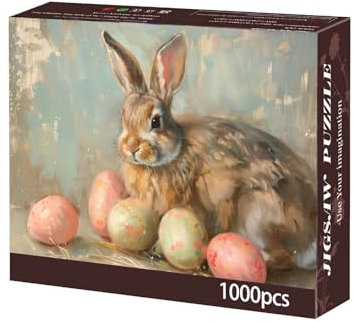 Puzzle, Kaninchen mit Eiern, 1000 Teile, 70 x 50 cm