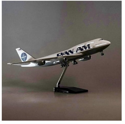 LIUSANG Scale aircraft 47cm 1/150 for Airplane 747 B747 Aircraft PAN AM Airline Model Diecast Resin Plane Passenger Aircraft Model Suitable for display(With light)