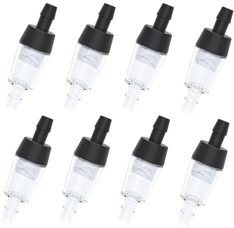 ISTUSHEWILL 8 Pcs Aquarium Check Valves, One Way Non-return Protector, Air Pump Accessories for 3/16 Inch Airline Tubing Fitting Black