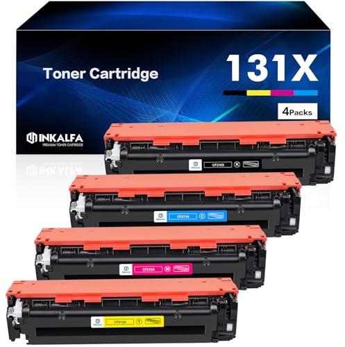inkalfa 131X 131A Kompatibel für HP Laserjet Pro 200 Color MFP M276nw Toner M276n M251nw M251n CP1525n CP1515n CP1215 M276 CF210X CF210A CF211A CF212A CF213A - Schwarz Cyan Gelb Magenta, 4-Pack