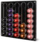 MOLEDINO Porta Cialde Caffè da Parete per Nespresso Original 30 Capsules, Acrilico Contenitore Capsule Caffè Adesivo e Magnetico per Armadio Cucina,Frigorifero,Parete (Trasparente & Nero)