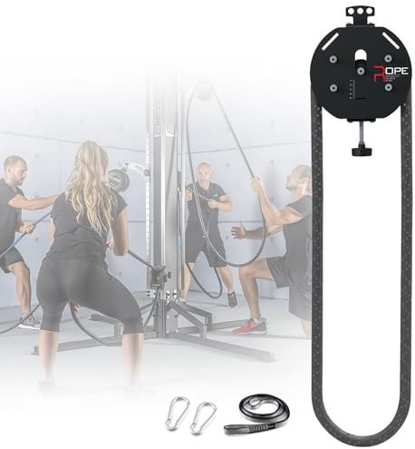 Endlosseil-Trainer,Ganzkörper-Trainingsgerät,4m Premium-Nylonseil,einstellbarer Widerstand,tragbares Kabelzugsystem,geeignet für Griffkraft-, Arm-, Rücken- und Körperkoordinationsübungen Black