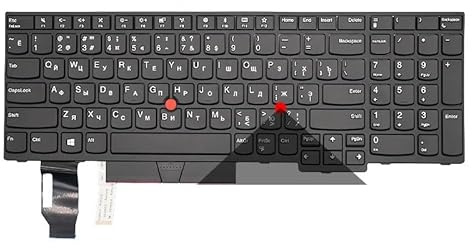 QFFOZSW Spanisch-russische Tastatur für T480S E480 E490 T490 L480 L490 P43S E485 E495 R480 R490 S2 3. Generation L380 L390 Einfach auszutauschen(RU Black Backlight)