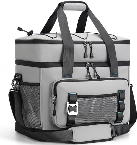 Youngoa Nevera Portatil, 40L Grande Doble Nevera Playa Plegable, Bolsa Térmica Isotermica Portátil e Impermeables para Picnic