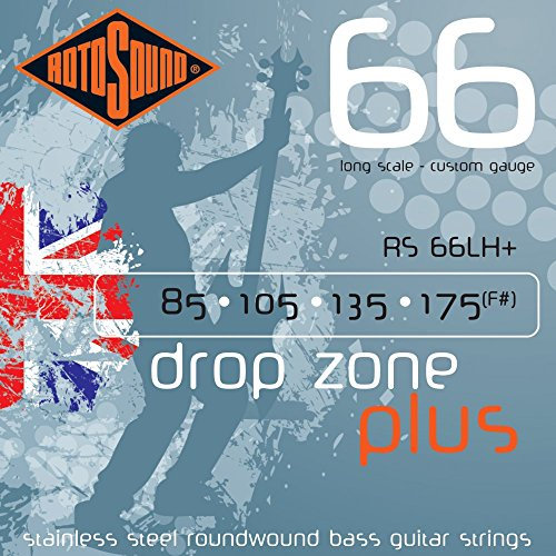 Rotosound Strings for Electric Bass SWING 66 STAINLESS SETS 4-string RS66LH+ DROPZONE+ Stainless Custom 85-175
