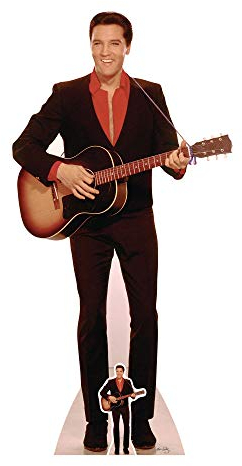 STAR CUTOUTS SC241 Elvis Presley Smiling with Guitar Lifesize Pappaufsteller, Einfarbig, Der König