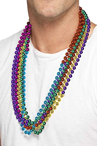 Smiffys Perles de fête arc en ciel, 6 rangs par paquet
