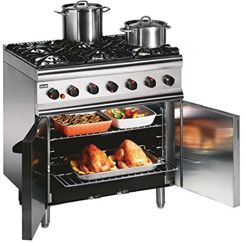 Heavy Duty 600 Natural Gas 6 Burner Range with Rear Castors Commercial Kitchen Restaurant Cafe Pub Diner Chef