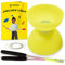Diabolo-Set mit Comet Diabolo (neon-gelb) & Handsticks aus Aluminium, Henrys Ersatzschnur, Anleitung - Einsteiger-Set & Geschenk für Kinder