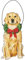Primitives by Kathy Weihnachtsdekoration Golden Retriever aus Holz zum Aufhängen