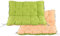Meerweh Auflage mit Rückenteil Sitz und Rückenkissen mit Bänder Polsterauflage Bankauflage Wendeauflage, grün/beige, ca. 100 x 98 x 10 cm