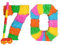 Fax Potato Pinata Set mit Stick & Blindfold - 70. Geburtstag/Jahrestag - Rainbow