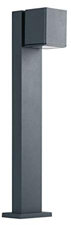 LED Standleuchte anthrazit für den Außenbereich mit Befestigungssockel und Montagezubehör Leuchtmittel austauschbar GU10 230V 50cm hoch wetterfeste Schutzart IP44 + LED warmweiß (Modell: S30)