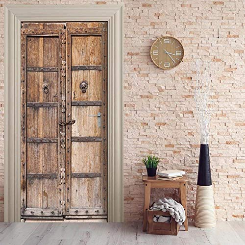 XXXCH 3D Türaufkleber 80X200CM alte Holztür Türtapete selbstklebend TürPoster - Fototapete Türfolie Poster Tapete Meer Aufkleber DIY Selbstklebende Wandbild PVC Wasserdichte Tapete