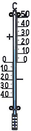 Esschert Design Thermometer mit Zahlen, schwarzer Kunststoff, blaues Farbstoffpulver, 9,8 x 2,8 x 41,4 cm, Garten Thermometer mit Celsius Skala