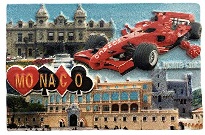 3D Monaco Racing Kühlschrankmagnet Souvenir Handgemachte Harz Handwerk, Monaco Kühlschrankmagnet Sammlung Geschenk Magnetische Aufkleber Home Küche Dekoration