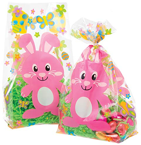 Baker Ross Osterhasen Geschenktüten aus Zellophan (30 Stück) Kreative Kunst- und Bastelbedarf für Kinder zu Ostern AT512