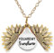 Gleamart You are My Sunshine Inspirational Necklace Sunflower Pendant for Women Gold