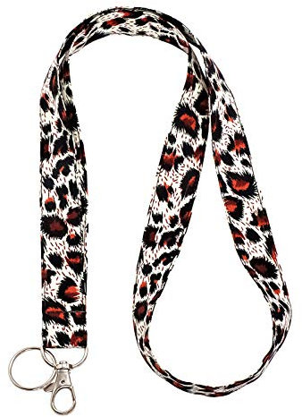 Leoparden-Schlüsselband für Autoschlüssel, Kartenhalter – Frauen rauer Tierdruck Umhängeband Schlüsselanhänger für ID Namensschild Halter, Handy, Kreuzfahrt, Lehrer, Schule, Büro