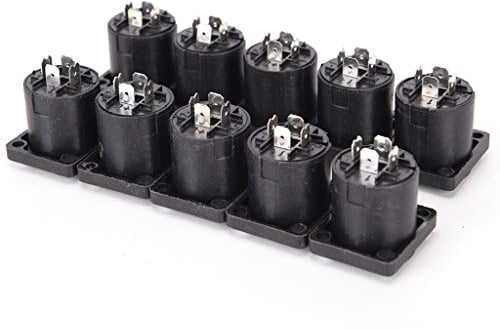 WOWOWO 10pcs/lot 4 Pin Speakon Female Jack Socket Connector Audio Loudspeaker Amplifier