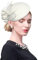 ELLYDOOR Fascinator aus Wolle, für den Winter, britischer Wollfilzhut für Damen, Hochzeit, Kirche, Blume, Fedoras, 2006 Elfenbeinweiß, Einheitsgröße