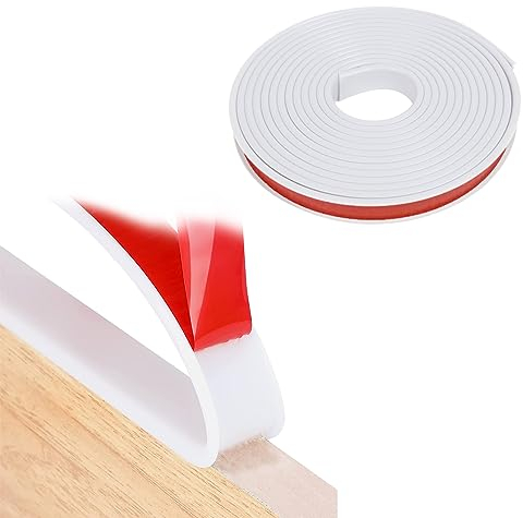 U-Form Selbstklebend Möbelkantenband, Innenbreite 18mm × 5m Möbelkantenband Flexible TPE Faltbarer Kantenschutz, für Schrankkanten, Abschlussleiste, Arbeitsplatten, Weiß