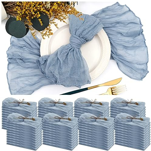 Hrippy 10pcs Gaze Tisch Servietten, Käsetuch Gaze Servietten Faltiger -servietten Tischdekortuch Für Hochzeit 50x50 cm