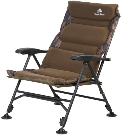 CampFeuer Chaise de pêche camouflage marron | Chaise de camping pliable | Chaise de camping pliable | Chaise de voyage d'extérieur pour camping, tente, pêche | Chaise de pêche pliable