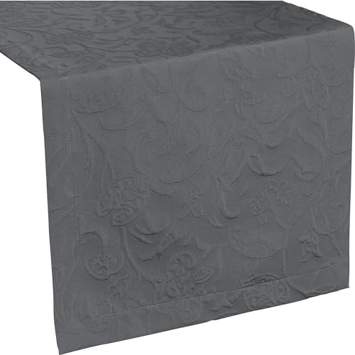 Pichler Tischläufer Cordoba bügelfrei dunkelgrau Größe 50x150 cm