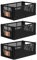 Brandsseller Boîte pliante XL Lot de 3 Panier à Provisions stable Corbeille de Transport empilable Caisse de Rangement - Noir