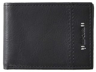 RIP CURL Stacked RFID Slim Leather Wallet in Black, Schwarz , Klassisch